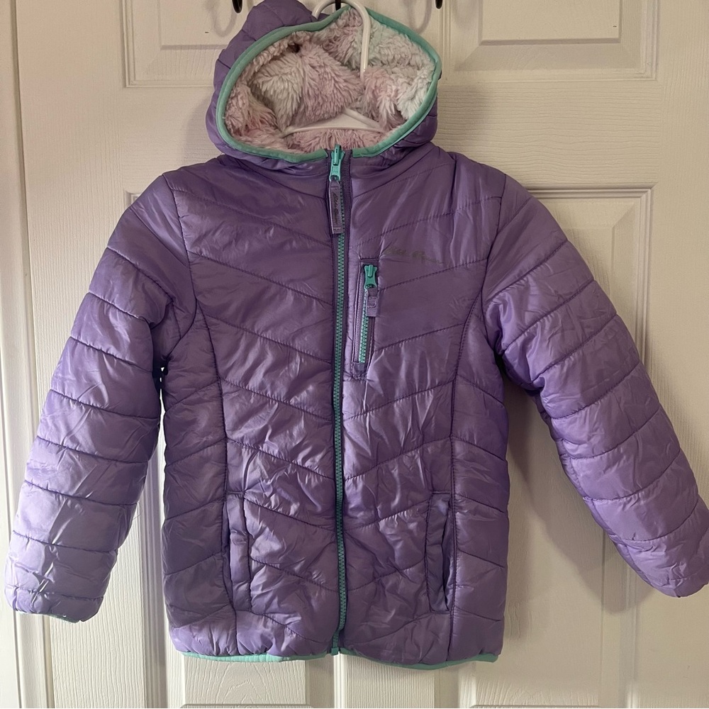 Eddie Bauer Lavender Puffer Jacket with Hood